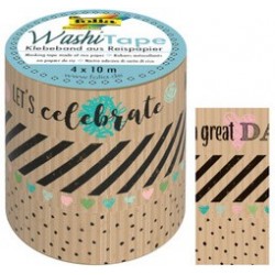 Folia ruban adhésif déco washitape papier kraft ii, kit de 4