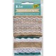 Folia ruban de jute avec dentelle, 2 x 1 m