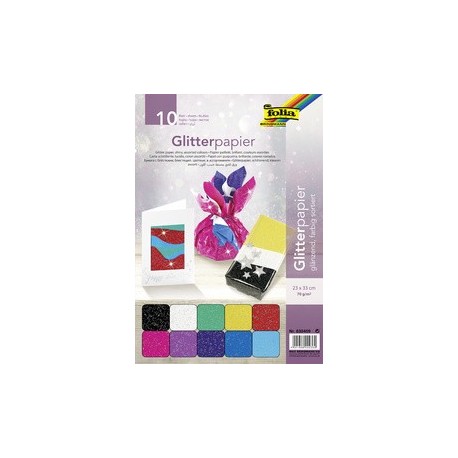 Folia papier paillettes, 70 g/m2, 230 x 330 mm, assorti