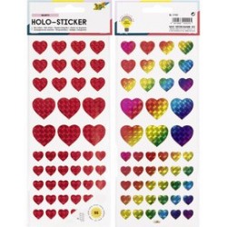 Folia sticker holographique "coeurs", assorti
