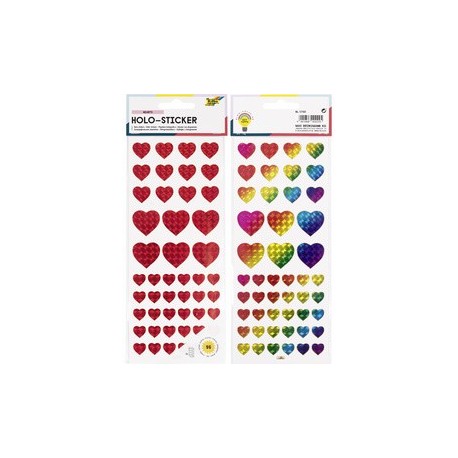 Folia sticker holographique "coeurs", assorti