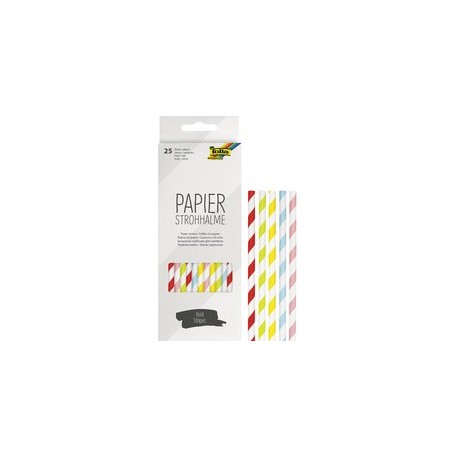 Folia paille en papier "bold stripes", longueur : 200 mm