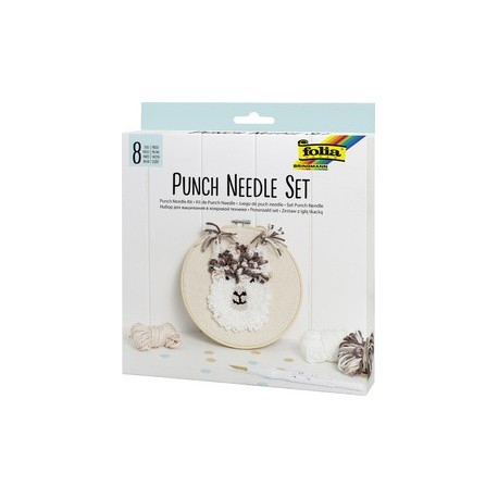 Folia kit de punch needle en alpaga, 8 pièces
