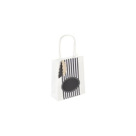Folia sac en papier kraft, 180 x 80 x 210 mm, blanc
