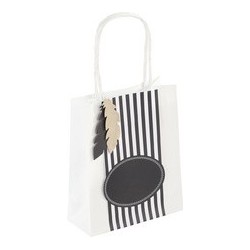 Folia sac en papier kraft, 125 x 50 x 150 mm, blanc