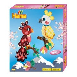 Hama perles à repasser midi "perroquets", coffret cadeau