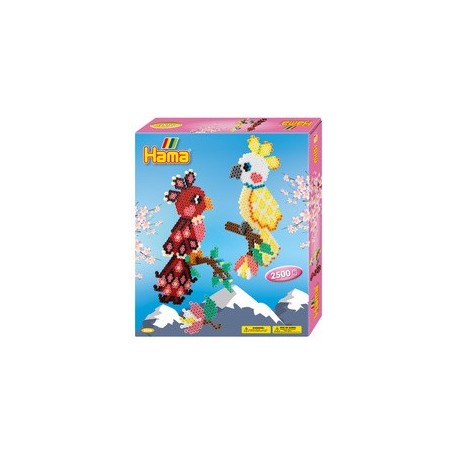 Hama perles à repasser midi "perroquets", coffret cadeau