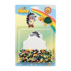 Hama perles à repasser midi "tortue et hérisson", blister