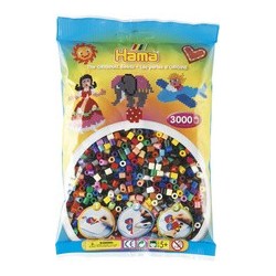 Hama perles à repasser midi, mix de couleurs, en sachet