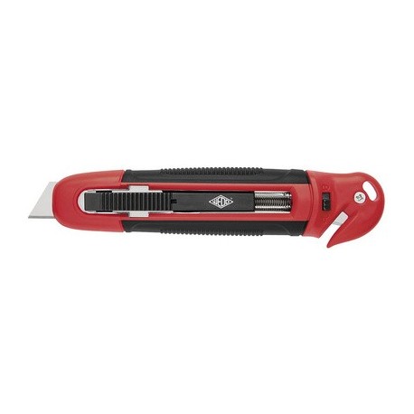 Wedo cutter de sécurité standard, lame trapèze, noir/rouge