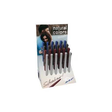 Wedo stylo à bille rétractable natural colors, présentoir (LOT DE 24)