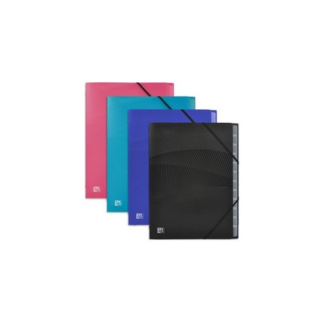 Oxford trieur osmose, 12 compartiments, a4, pp, assorti (LOT DE 12)