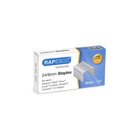 Rapesco agrafes 24/8, 1.000 pièces, galvanisé
