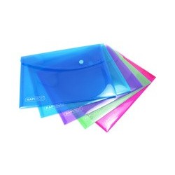 Rapesco pochette à documents, a5, pp, couleurs assorties (LOT DE 5)