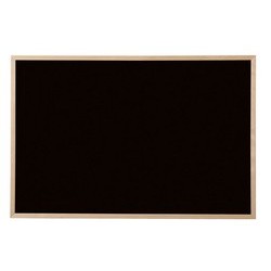 Bi-office tableau noir, cadre noir, 1.200 x 900 mm