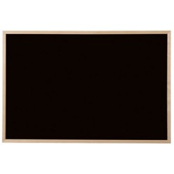 Bi-office tableau noir, bois naturel, 400 x 300 mm, noir