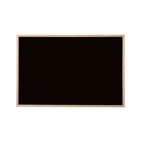 Bi-office tableau noir, bois naturel, 900 x 600 mm, noir