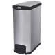 Rubbermaid collecteur à pédale slim jim, en métal, argent /