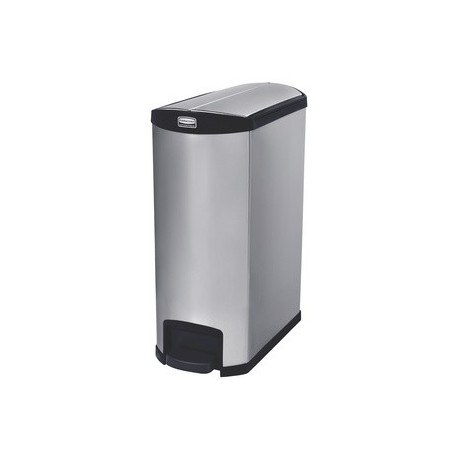 Rubbermaid collecteur à pédale slim jim, en métal, argent /