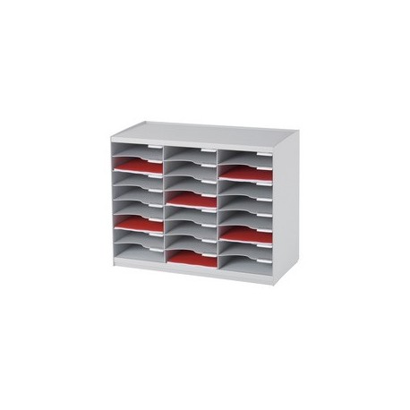 Paperflow trieur monobloc, 24 compartiments, gris
