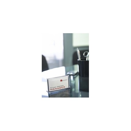 Paperflow porte-nom "cinatur", en polystyrène, gris alu