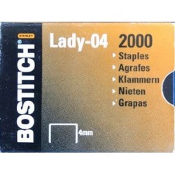 Bostitch agrafes lady-04, 4 mm, galvanisé