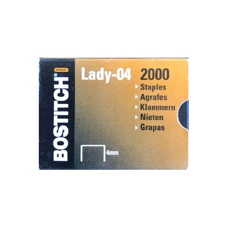 Bostitch agrafes lady-04, 4 mm, galvanisé