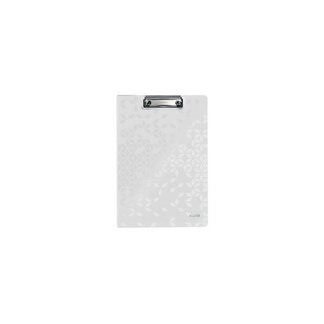 Leitz porte-bloc à rabat wow, a4, polyfoam, blanc métallisé