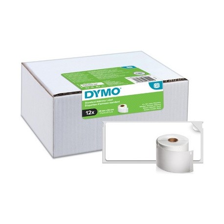 Dymo etiquettes d'adresse labelwriter, 89 x 28 mm, blanc