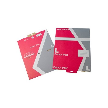Gpv boîte postale l, en carton, rouge / gris (LOT DE 20)