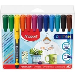 Maped marqueur permanent custom, étui de 12