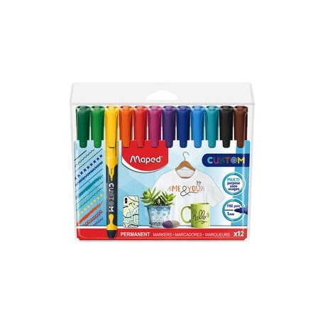 Maped marqueur permanent custom, étui de 12