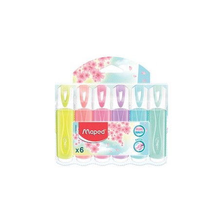 Maped surligneur fluo'peps classic pastel, étui de 6