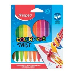 Maped crayon de cire color'peps twist, 12 en blister