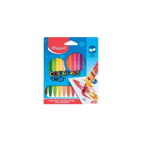 Maped crayon de cire color'peps twist, 12 en blister