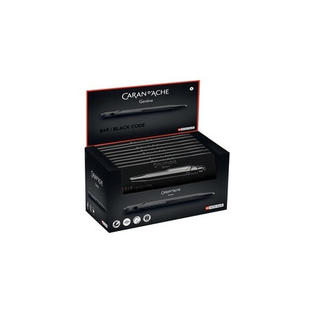 Caran d'ache stylo à bille 849 black code, en présentoir