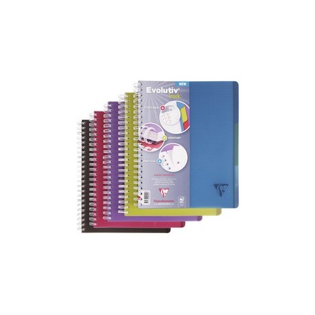 Clairefontaine cahier evolutiv'book, a4+, quadrillé 5x5 (LOT DE 5)