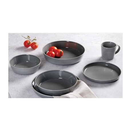 Ritzenhoff & breker assiette plate "malmÖ gris", 220 mm (LOT DE 4)