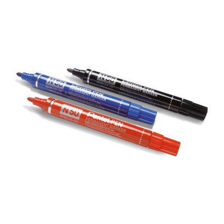 Pentel marqueur permanent n50, pointe ogive, étui de 4