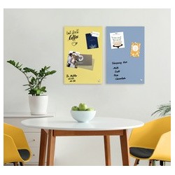 Sigel tableau magnétique en verre artverum, jaune pastel