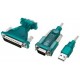 Logilink adaptateur usb 2.0 - rs232 9/25 broches + rallonge