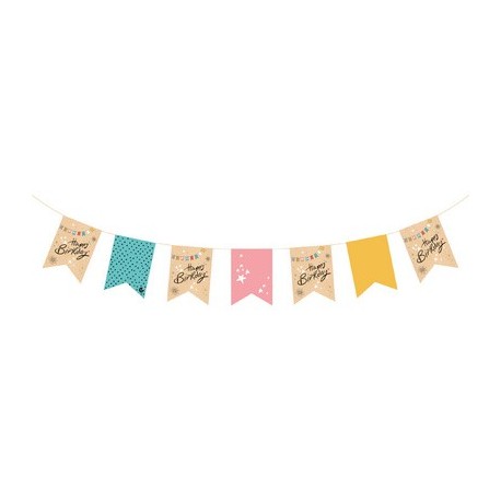 Susy card guirlande de fanions "happy eco b-day", 12 fanions