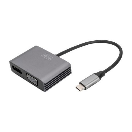 Digitus adaptateur graphique usb-c 4k 2en1 displayport + vga