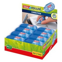 Tesa ecologo mini roller de correction jétable, 5 mm x 6 m, (LOT DE 16)