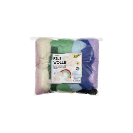 Folia laine feutrée "rainbow", 360 g, assortie