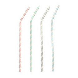 Papstar paille en papier "stripes", couleurs assorties