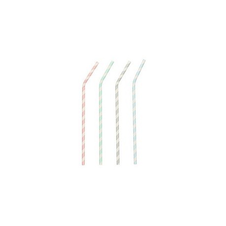 Papstar paille en papier "stripes", couleurs assorties