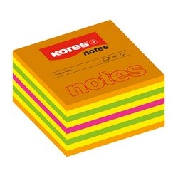 Kores notes autocollantes, 75  x 75 mm, couleurs néon,