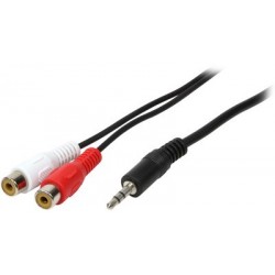 Logilink câble audio, 2 x fiche rca - 3,5 mm fiche jack,