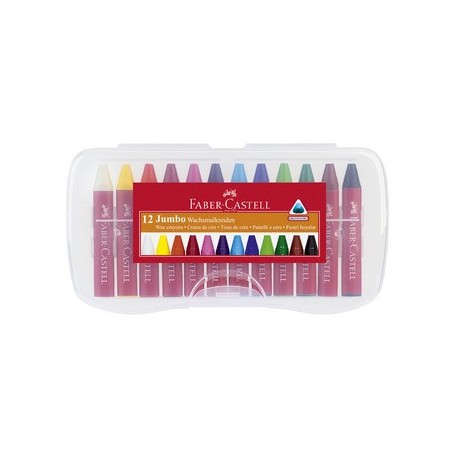 Faber-castell wachsmalkreiden jumbo, 12er kunststoffetui